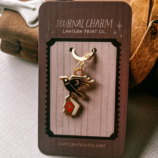 The Book Thief Crow Enamel Journal Charm