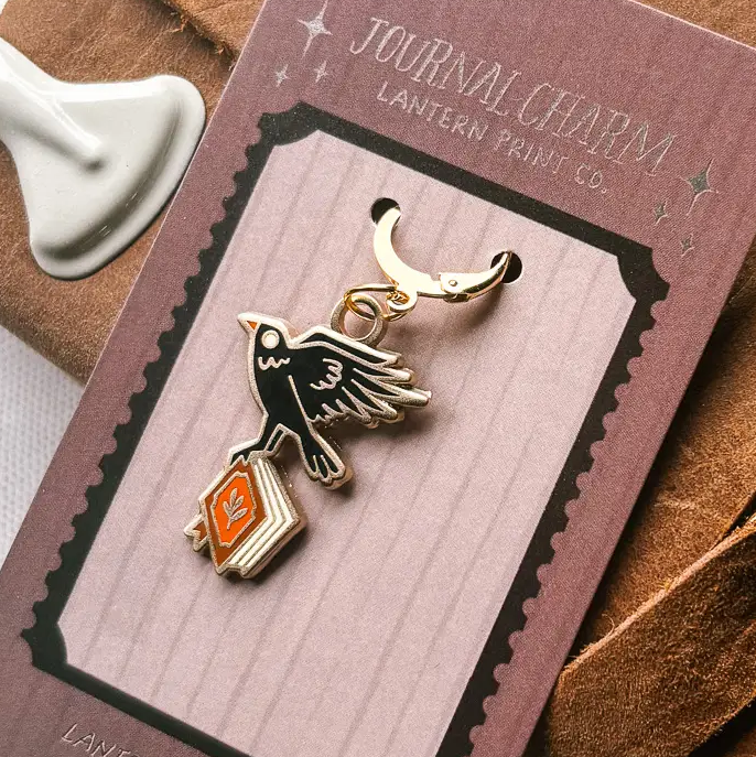 The Book Thief Crow Enamel Journal Charm