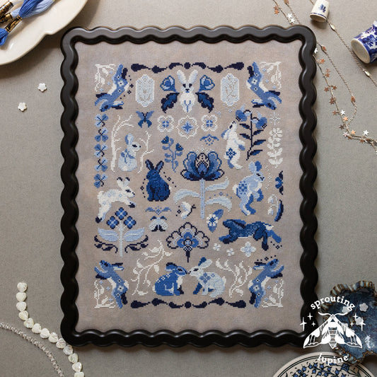 PREORDER Sprouting Lupine DELFT BUNNIES Cross Stitch Pattern
