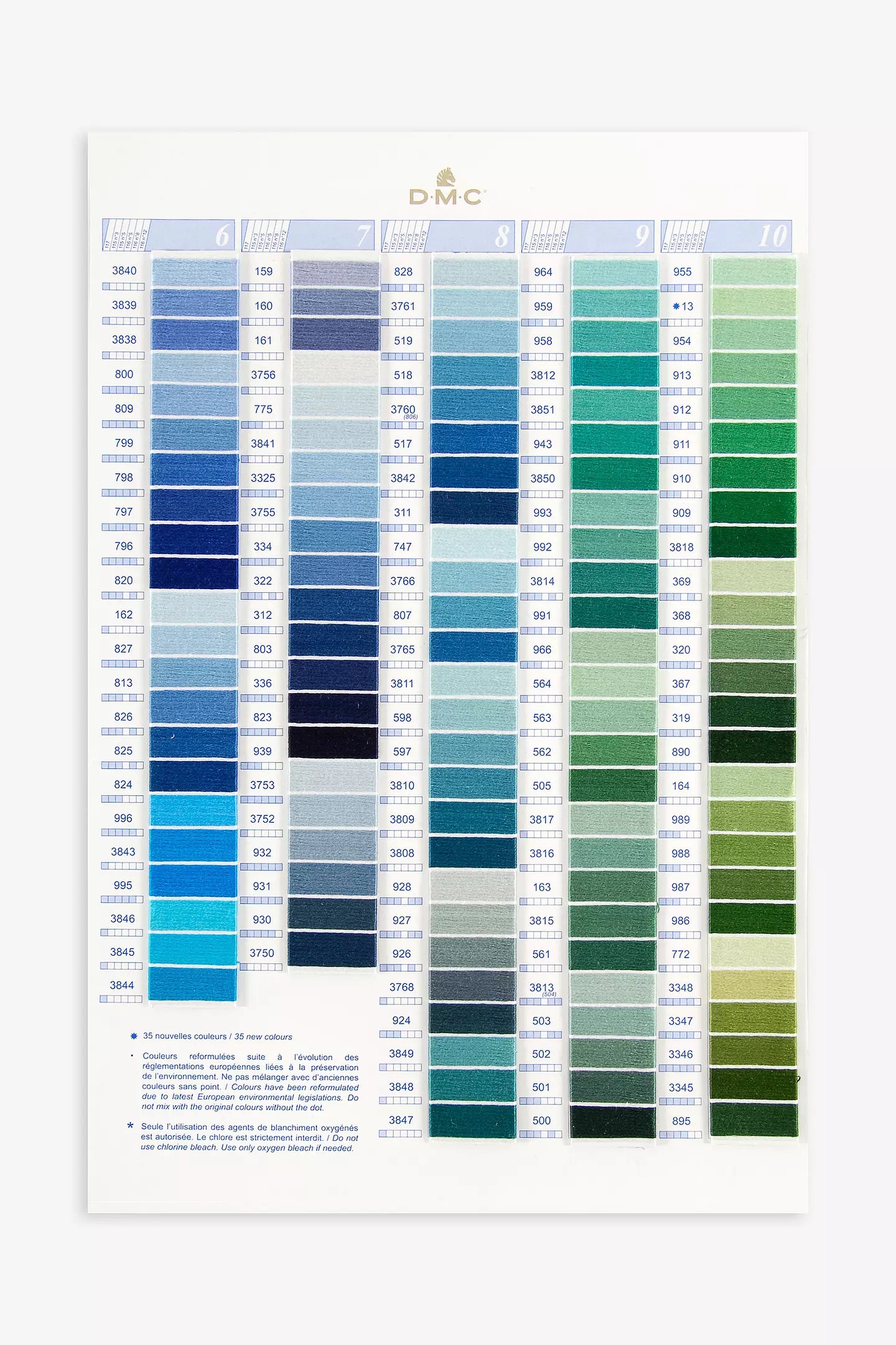 DMC Color Card with Real Thread Swatches