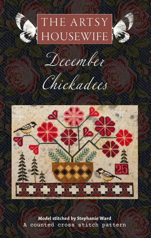 PREORDER December Chickadees The Artsy Housewife Cross Stitch Pattern