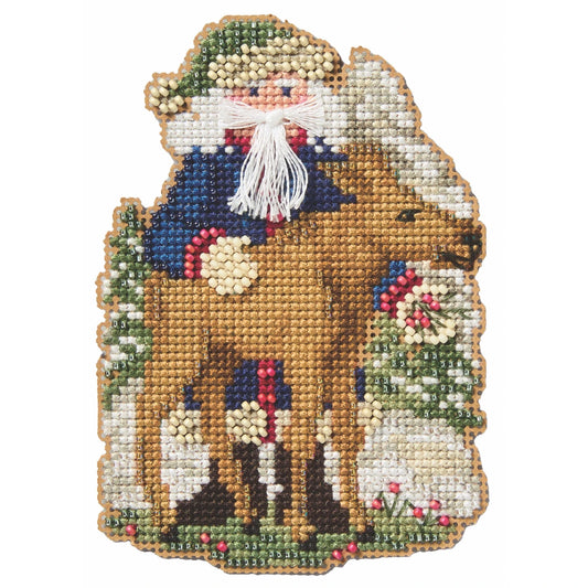 DENALI ALASKAN SANTA Mill Hill Ornament Beads Cross Stitch Kit