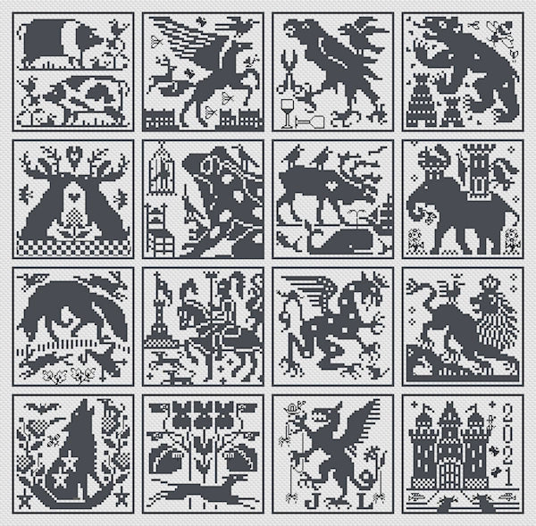 Dilemma Cross Stitch Pattern by Long Dog Samplers Physical Copy