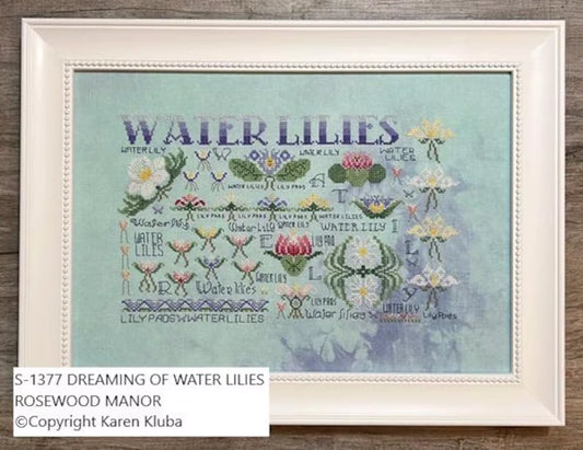 Dreaming Of Water Lilies Cross Stitch Pattern by Rosewood Manor Nashville Market