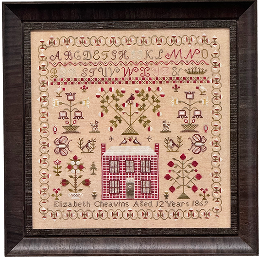 Elizabeth Cheavins 1869 Sampler & Pinwheel Cross Stitch Pattern by Fox and Rabbit Nashville Market