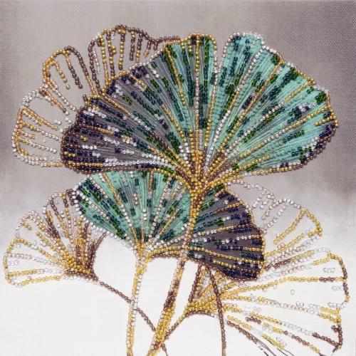 Emerald Leaves Beaded Embroidery Kit by Abris Art