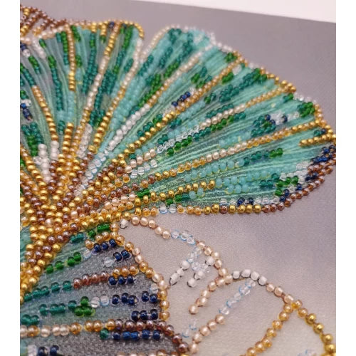 Emerald Leaves Beaded Embroidery Kit by Abris Art