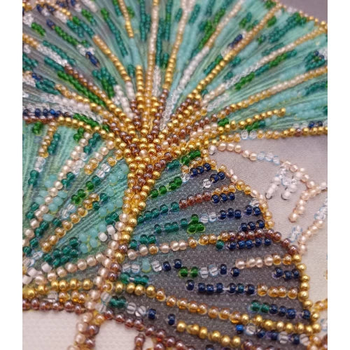 Emerald Leaves Beaded Embroidery Kit by Abris Art