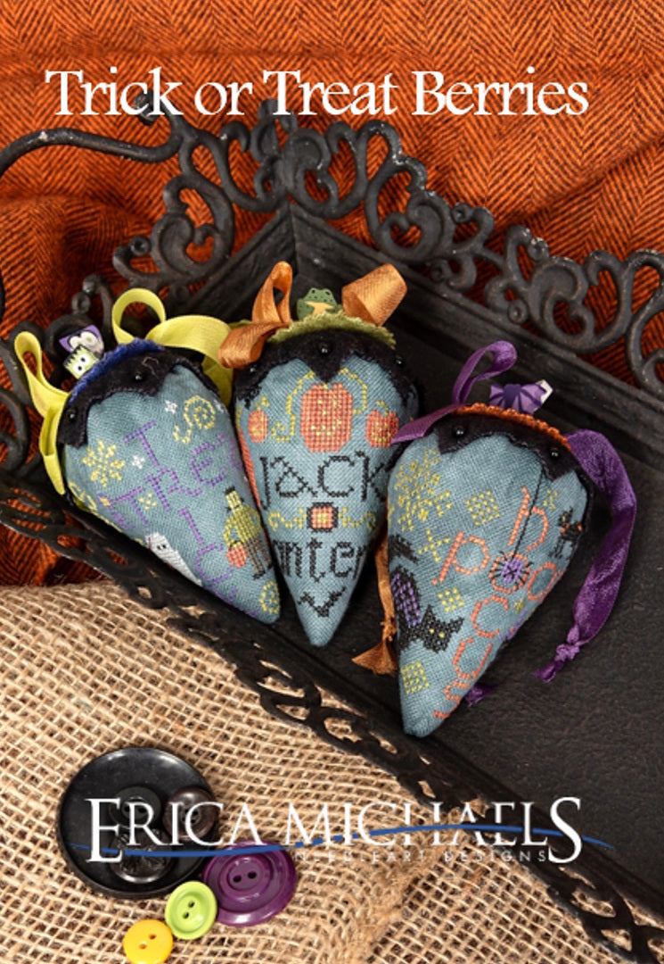 PREORDER Erica Michaels TRICK OR TREAT BERRIES Cross Stitch Pattern
