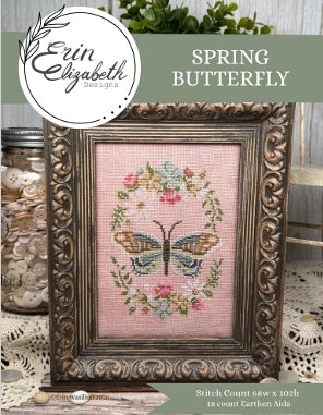 Erin Elizabeth SPRING BUTTERFLY Cross Stitch Pattern