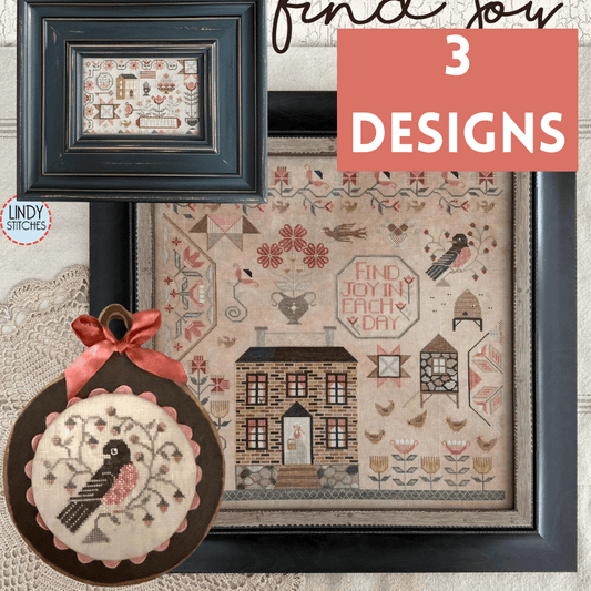 PREORDER Teresa Kogut FIND JOY - 3 CHART BOOKLET Cross Stitch Pattern Nashville Market