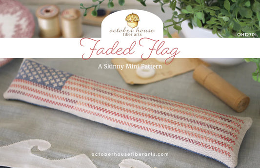 PREORDER Faded Flag Cross Stitch Pattern by October House Fiber Arts