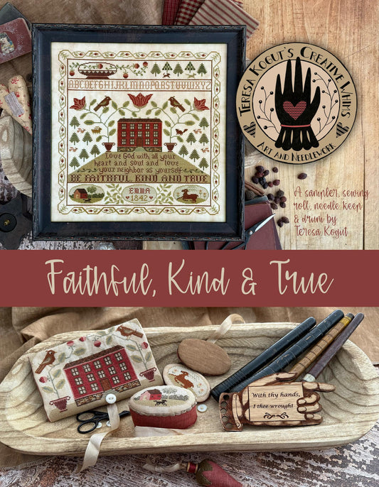 Faithful, Kind, and True Booklet of Cross Stitch Patterns by Teresa Kogut Nashville Market