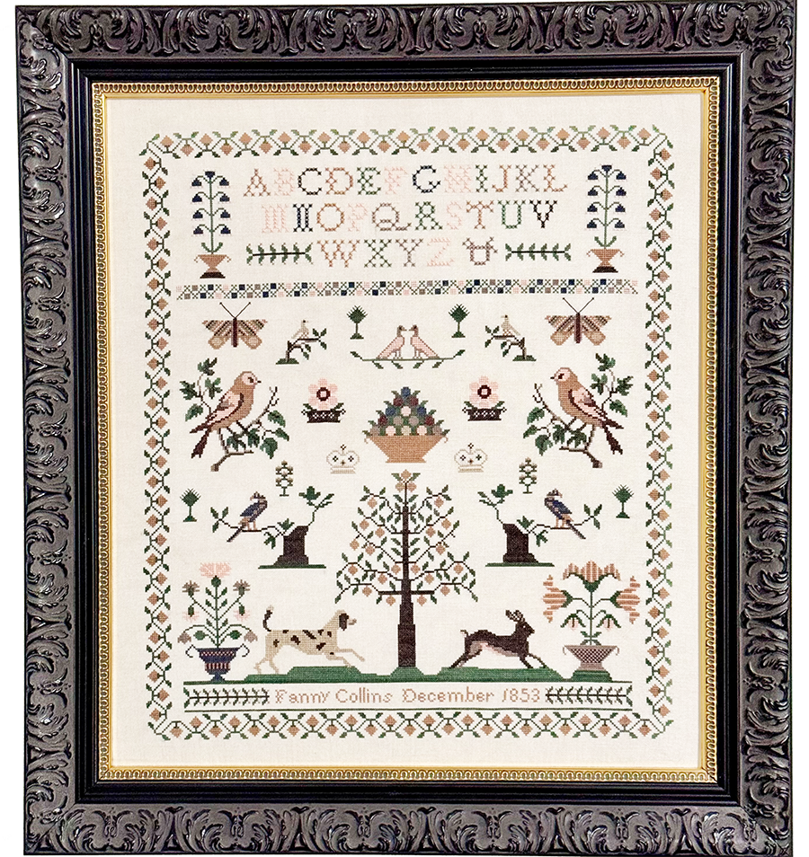 Fanny Collins 1853 Sampler & Pinwheel Cross Stitch Pattern by Fox and Rabbit Nashville Market