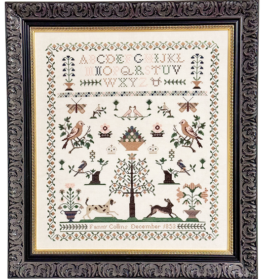Fanny Collins 1853 Sampler & Pinwheel Cross Stitch Pattern by Fox and Rabbit Nashville Market