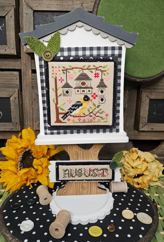 Feathered Friends August Cross Stitch Pattern by Quaint Rose Needlearts Nashville Market