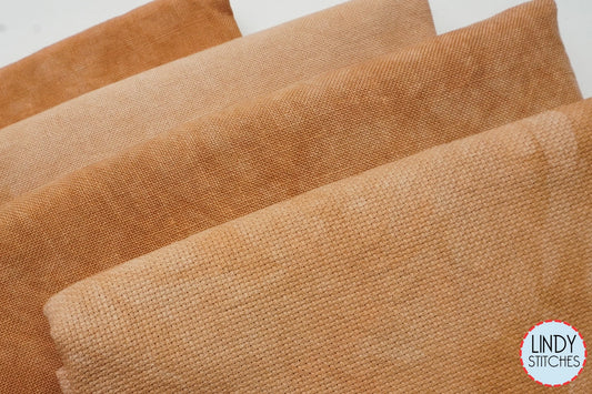 20 count Brick Aida Fiber on a Whim Hand Dyed Cross Stitch Fabric