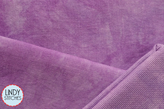 32 count Hydrangea Belfast Linen Fiber on a Whim Hand Dyed Cross Stitch Fabric