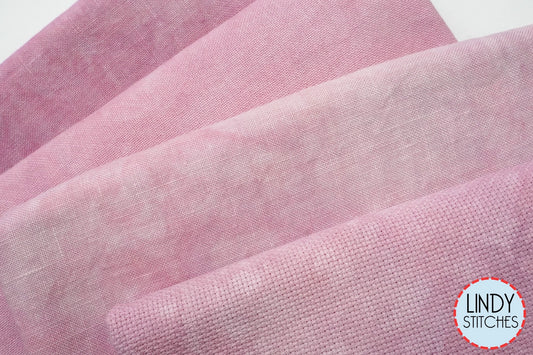 20 count Raspberry Aida Fiber on a Whim Hand Dyed Cross Stitch Fabric