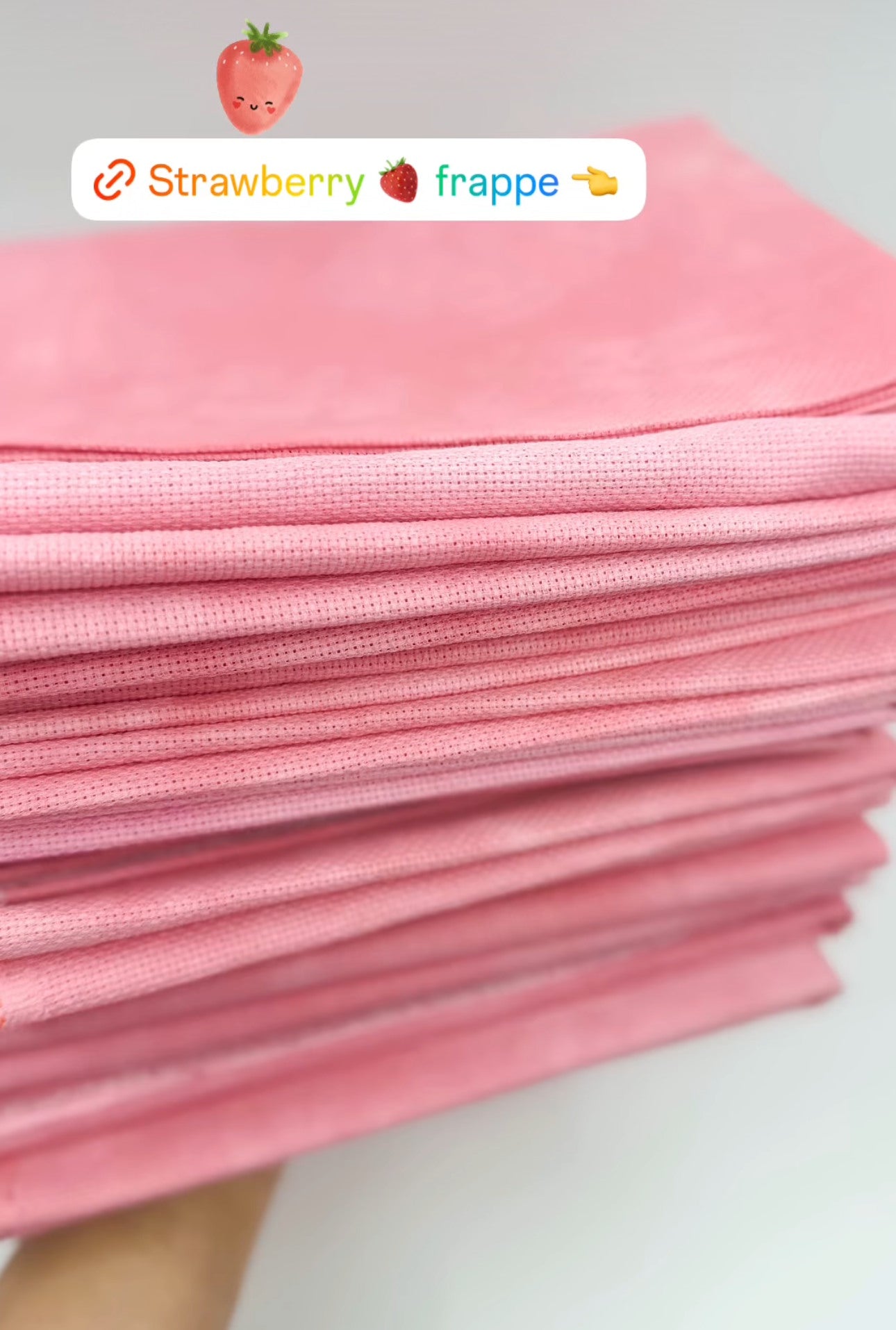 18 count Strawberry Frappe Aida Cross Stitch Fabric by Fiberlicious