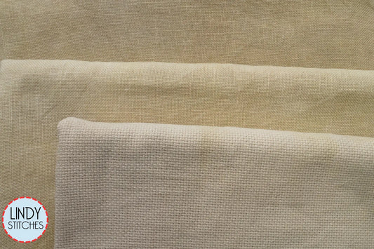 36 count Affogato Edinburgh Linen Fiber on a Whim Hand Dyed Cross Stitch Fabric