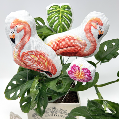 Flamingo Flamboyance Cross Stitch Pattern by Tiny Modernist Nashville Market