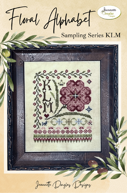 PREORDER Floral Alphabet Sampling Series KLM by Jeannette Douglas Designs