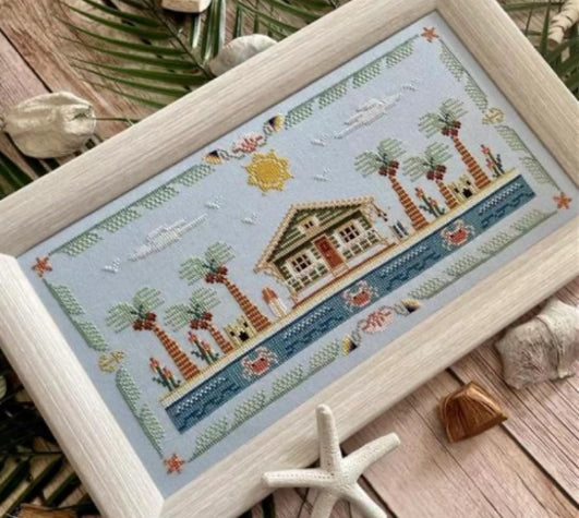 PREORDER Flossabilities SHACK ON THE SHORE Cross Stitch Pattern