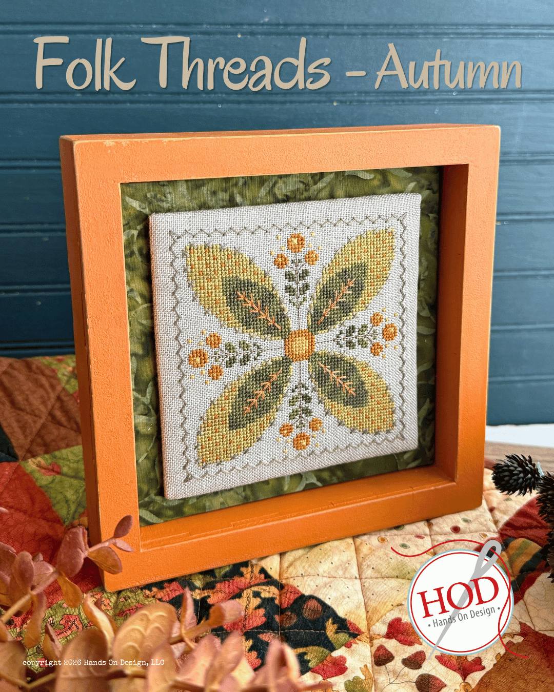 PREORDER Hands On Design FOLK THREADS AUTUMN Cross Stitch Pattern