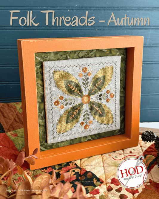 PREORDER Hands On Design FOLK THREADS AUTUMN Cross Stitch Pattern