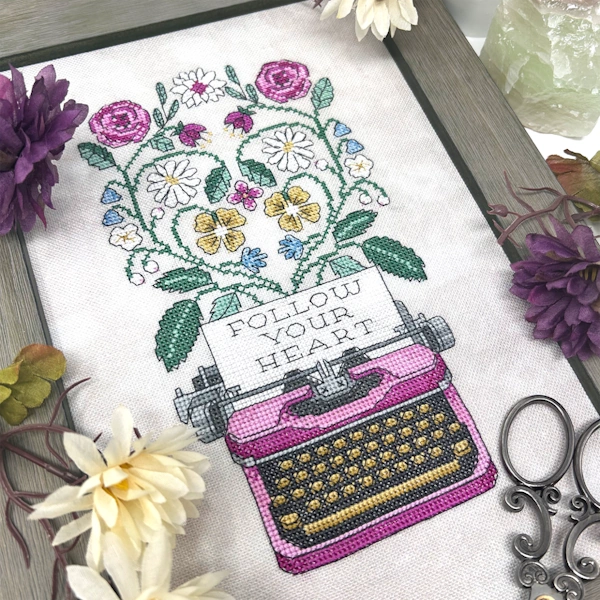 Follow Your Heart Cross Stitch Pattern by Tiny Modernist