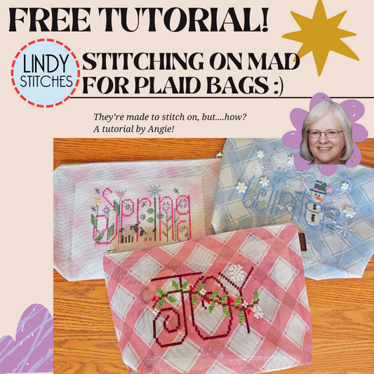 FREEBIE! Stitching on Mad for Plaid Bags Tutorial by Angie