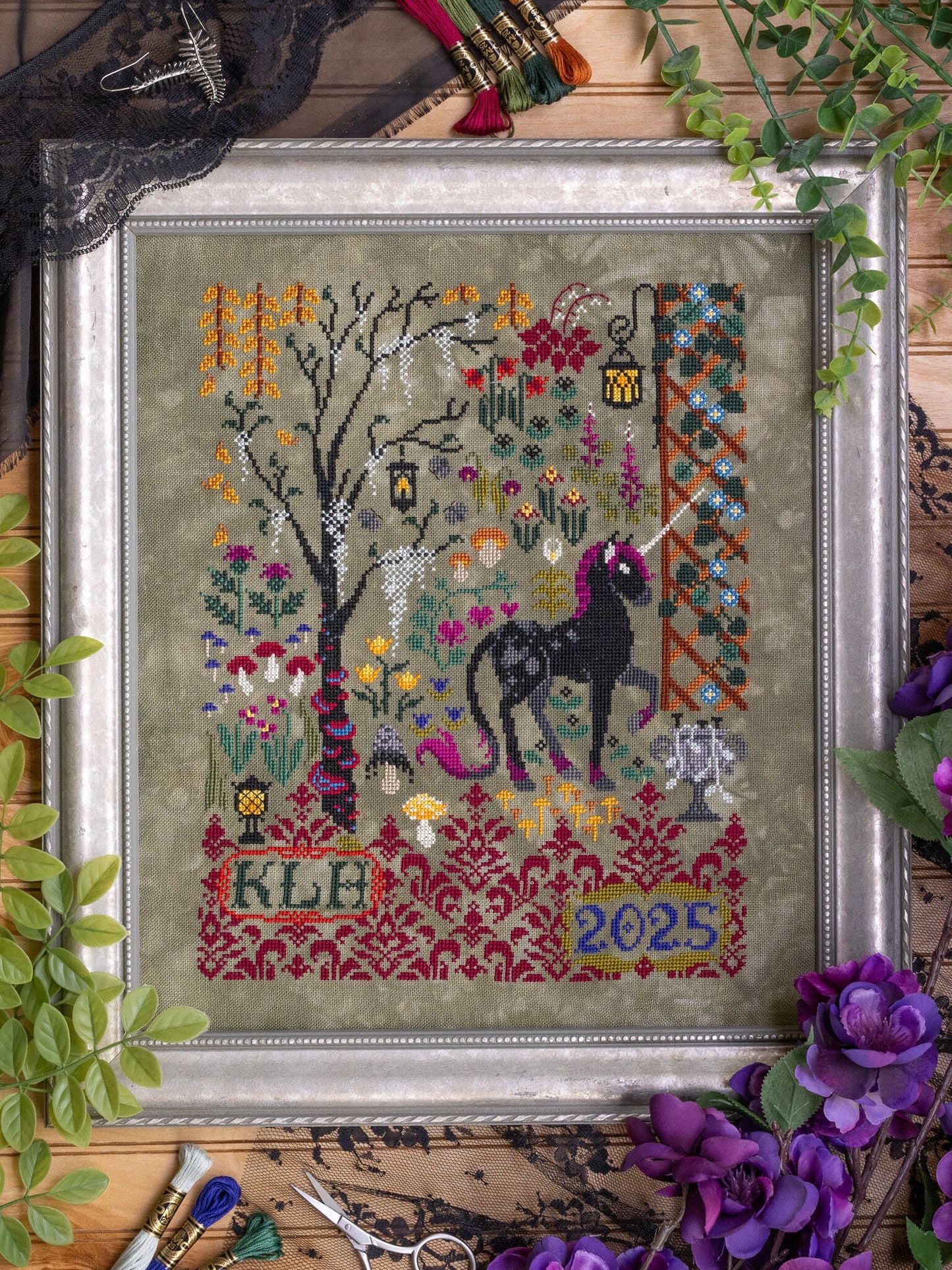 PREORDER Sprouting Lupine GARDEN OF SHADOWS Cross Stitch Pattern