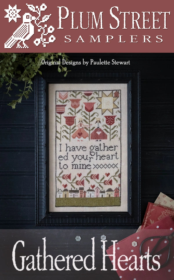 PREORDER Gathered Hearts Cross Stitch Pattern by Plum Street Nashville Market