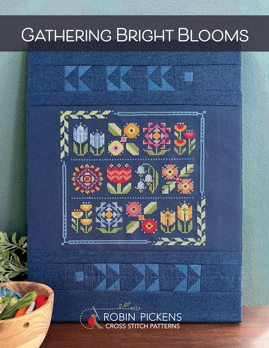 Gathering Bright Blooms Cross Stitch Pattern by Robin Pickens Nashville Market