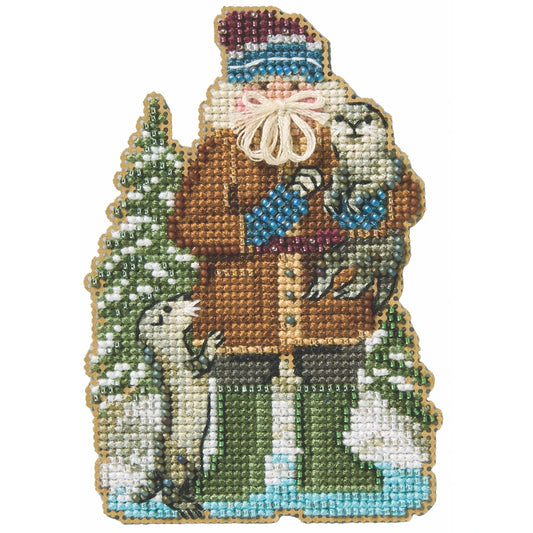 GLACIER BAY ALASKAN SANTA Mill Hill Ornament Beads Cross Stitch Kit