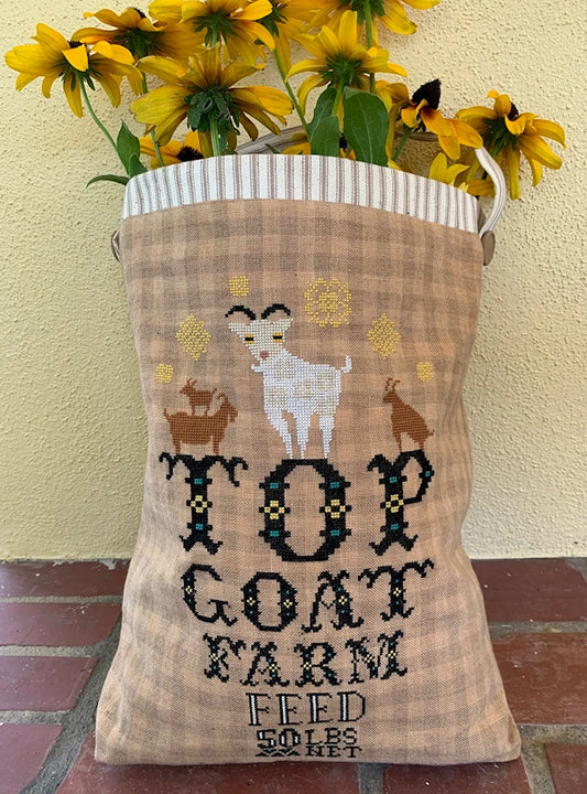 SALE Goat Feed Sack Cross Stitch Pattern by Carriage House Samplings