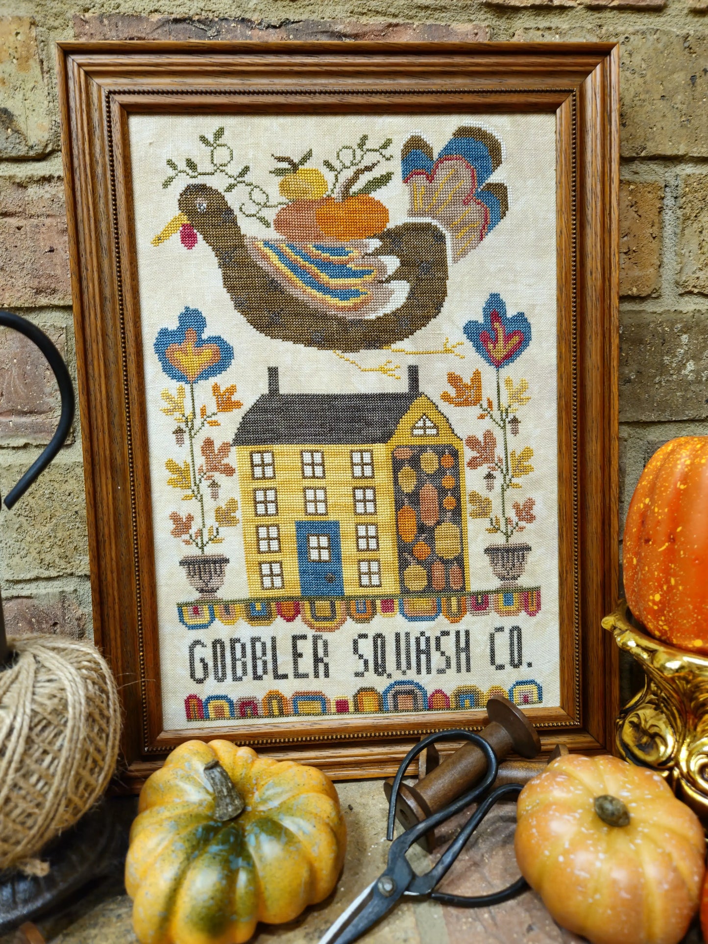 PREORDER Quaint Rose Needlearts GOBBLER SQUASH CO. Cross Stitch Pattern
