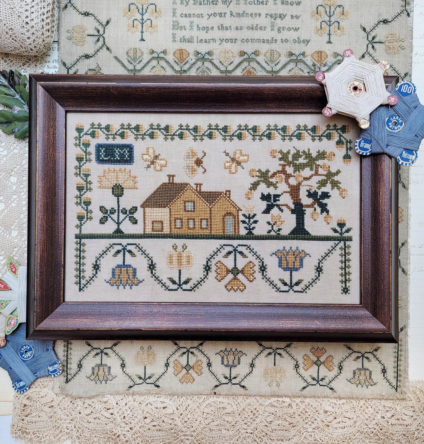 Golden Sampler Fragment Cross Stitch Pattern by Hello from Liz Mathews