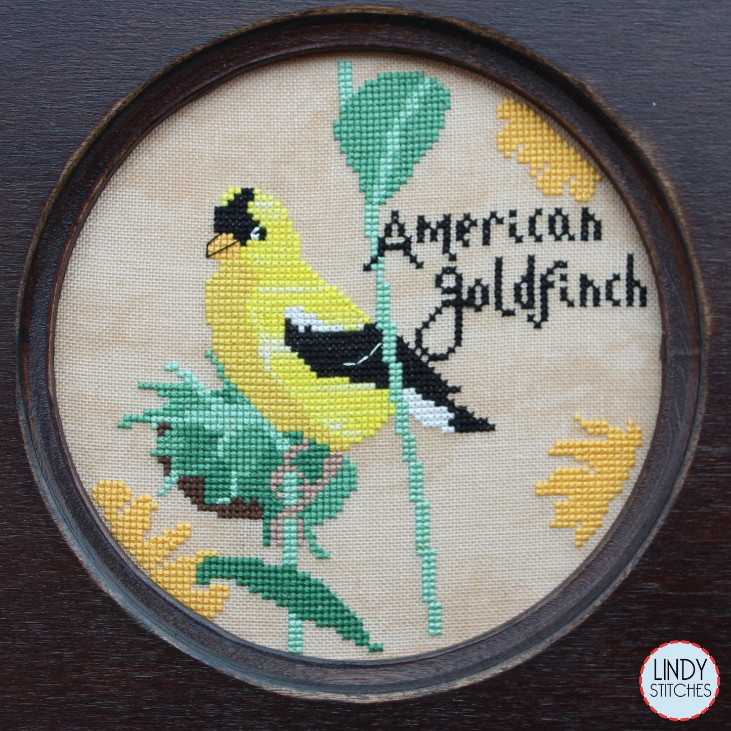 American Goldfinch Bird Crush Club Cross Stitch Pattern #9