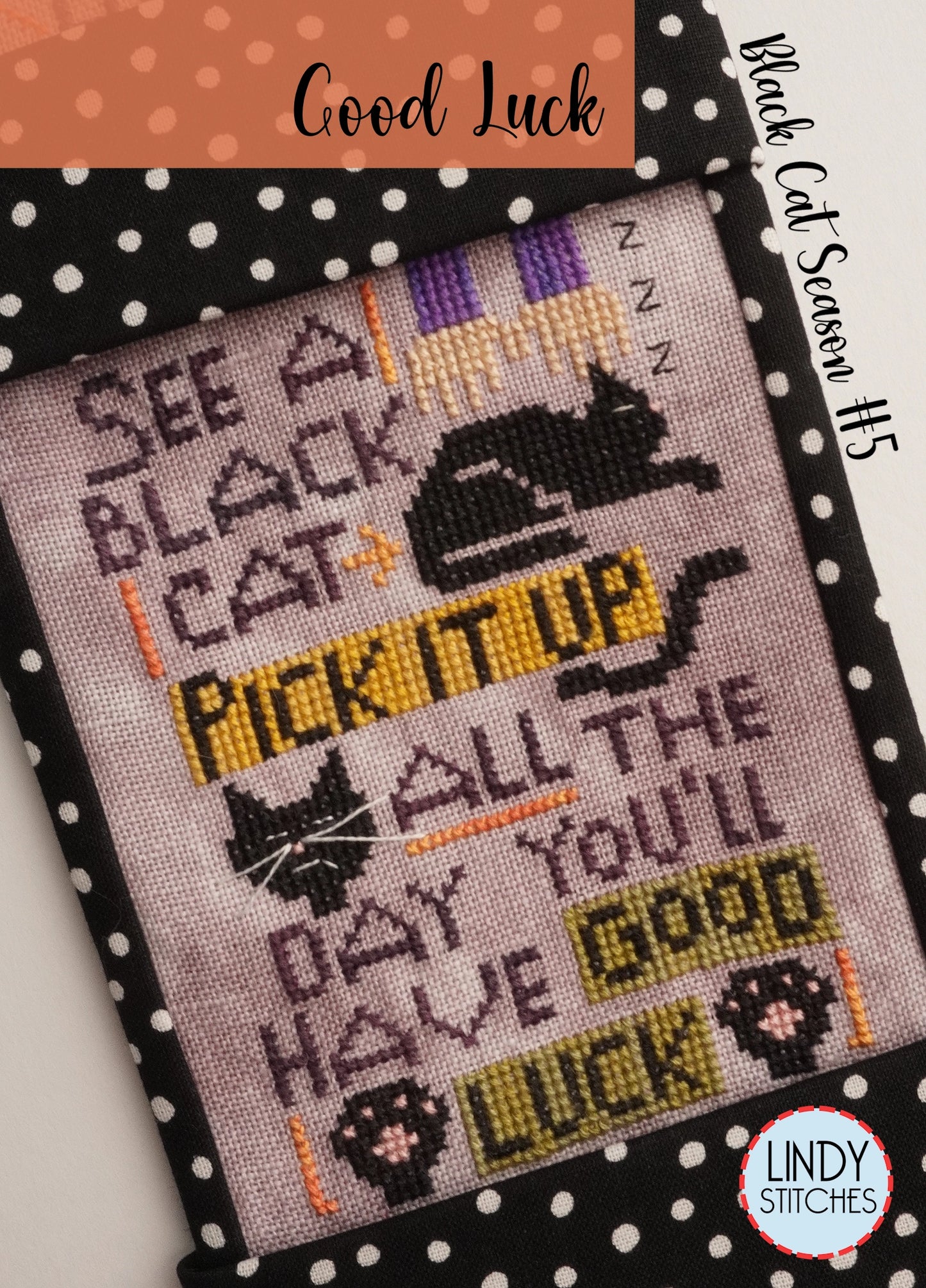 FULL SERIES! Black Cat Season Cross Stitch Patterns by Lindy Stitches