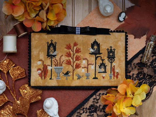 PREORDER Sprouting Lupine GOTHIC BIRDHOUSES Cross Stitch Pattern