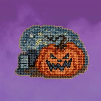 GRAVEYARD PUMPKIN Mill Hill Ornament Beads Cross Stitch Kit