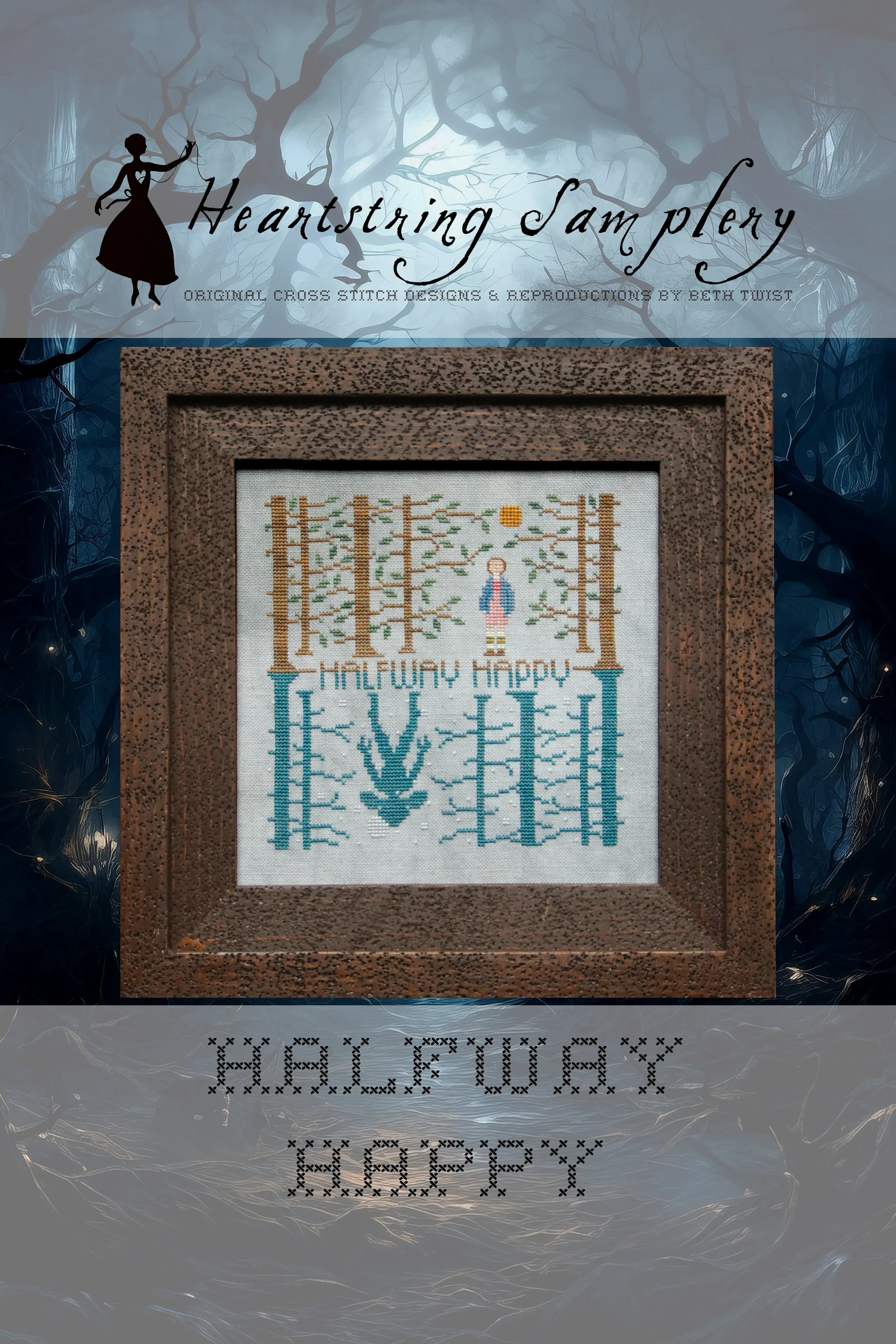 Heartstring Samplery HALFWAY HAPPY Cross Stitch Pattern – Lindy Stitches