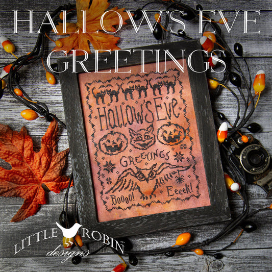Hallow's Eve Greetings Cross Stitch Pattern by Little Robin Designs