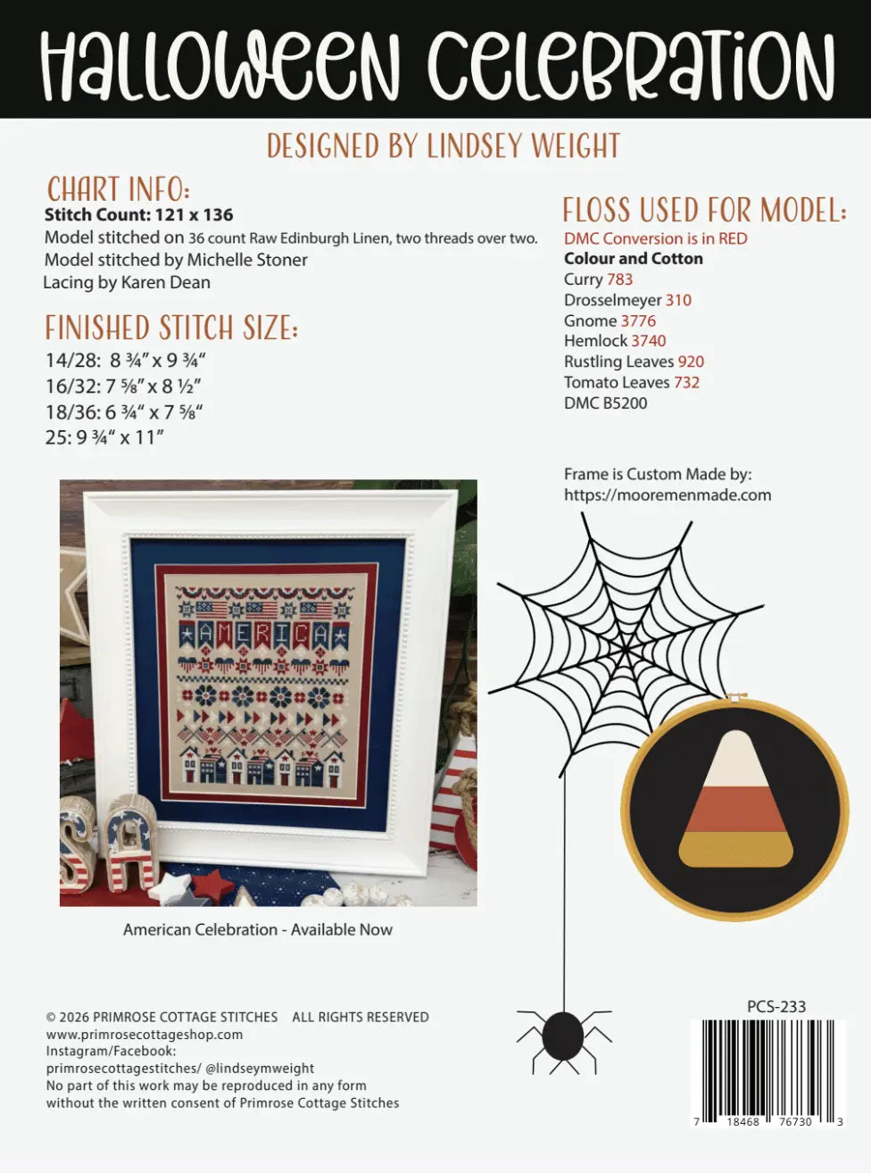 PREORDER Primrose Cottage HALLOWEEN CELEBRATION Cross Stitch Pattern