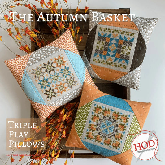 The Autumn Basket Triple Play Pillows Hands on Design Cross Stitch Pattern