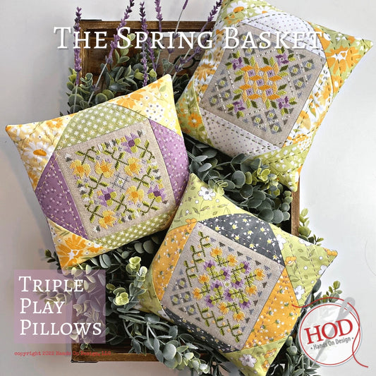 The Spring Basket Triple Play Pillows Hands on Design Cross Stitch Pattern