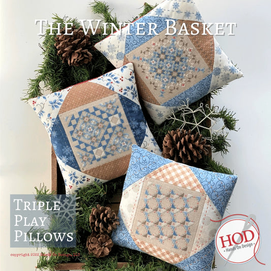 The Winter Basket Triple Play Pillows Hands on Design Cross Stitch Pattern