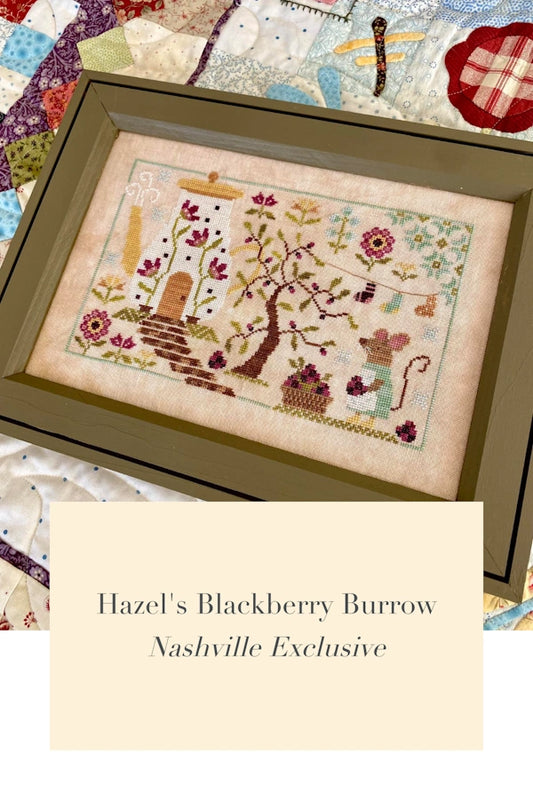 Hazel's Blackberry Burrow by Blueberry Ridge Cross Stitch Pattern Nashville Market